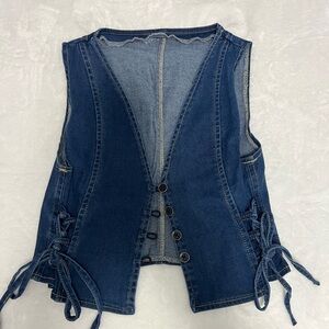 Demin crop top vest size Small
